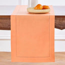 Solino Home Linen Coral Table Runner 144 Inches Long - 100% Pure Linen Extra Long Table Runner 14 x 144 Inch - Classic Hemstitch by CozyNest Decor