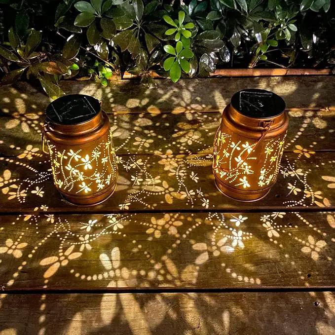 Mothers Day Gifts, 4 Packs Solar Lanterns Outdoor Hanging Lantern Lights, 4 Dragonfly Hollowed-Out Metal Decor Lantern, Waterproof LED Decorative Garden Light Gifts, photo 2 of 7