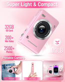 Digital Camera, FHD 1080P Kids Camera Digital with 16x Zoom Anti Shake, 32GB Card, 4K 48MP Portable Compact Point and Shoot Cameras, Vintage Small Camera for Teens Beginner Kids Present by TinyTreasures Baby Boutique