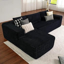 ovios 104" Cloud Sectional Couch with L-Shape Chaise,Modern Modular Sofa with Deep Seat, Upholstered Couches for Living Room Bedroom,No Assembly Required, Black (Plush Corduroy Fabric) by CozyNest Decor
