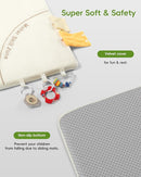 Baby Play Mat, Unique Crawling Mats with 4 Sensory Development Zones for Motor Skills, 50''x50'' Playpen Mats with Non-Slip Cushioned that Fits Nicely Into Any Playroom, Beige by TinyTreasures Baby Boutique