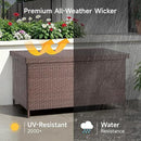 158 Gallon XL Deck Box with Lid, All Weather Wicker Outdoor Storage Box Waterproof, Large Outdoor Patio Storage Bin for Cushions, Garden Tools, Gears, Pool Accessories, Brown by CozyNest Decor