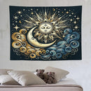 HZOHNAGO Sun Moon Tapestry Boho Golden Stars Pattern Printed Wall Tapestry Wall Hanging for Bedroom Living Room Dorm 80" W x 60" H by CozyNest Decor