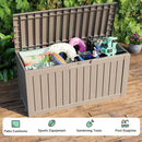 Vixzen 85 Gallon Resin Deck Box, Lockable Outdoor Storage Box for Patio Cushions Storage Furniture,Garden Tools, Pool Supplies, Weatherproof and UV Resistant-Grey by CozyNest Decor