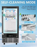 Commercial Ice Maker Machine Reversible Door 120LBS/Day, Undercounter Ice Makers 30LBS Storage Bin and 40 Ice Cubes, Icemaker Machine Brushed Metal with Water Line, Ice Scoop by CozyNest Decor
