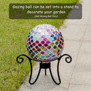 VCUTEKA Gazing Ball, Glass Mosaic Gazing Balls Sphere for Garden Lawn Outdoor Ornament Yard Decorative, 10-Inch by CozyNest Decor