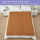 Bigacogo Chunky Knit Throw Blanket for Couch, 51x63 inches, 100% Hand Knitted with Thick Jumbo Chenille Yarn, Cozy Soft Large Rope Knot Cable Crochet Blankets for Sofa Bed Living Room, Burnt Orange by CozyNest Decor