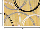 Rugshop Modern Wavy Circles Design Area Rug 2' x 3' Yellow by TinyTreasures Baby Boutique