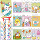 Blosssound 10 Set Pre Printed Canvas Pre Drawn Canvas Painting with Easel Kits 5" x 7" Outline Painting Panels for Beginners, DIY Craft Project, Party Favor, Home Decors(Bunny) by TinyTreasures Baby Boutique