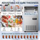 Commercial Ice Maker Machine, 150Lbs/24H with 45Lbs Storage, Fast Ice Making in 8-15Mins, Stainless Steel Under Counter or Freestanding Ice Machine for Home, Party, Office - 2 Water Inlet Modes by CozyNest Decor