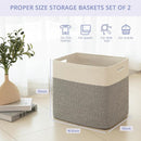 OIAHOMY Storage baskets for Shelf, Toy Storage Basket, Large Collapsible Storage Bins, Blanket Basket Living Room, Closet Storage for Bedroom, 16.5 x 13 x 15 Inches-Pack of 2-Grey by TinyTreasures Baby Boutique