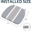 Indoor/Outdoor Chair Cushions 16x17 Inch, Patio Chair Cushions with Ties, All Weather Seat Cushions for Patio Furniture Home Garden Chair Use, Set of 4, Stripe Denim Blue by GreenHaven Gardens