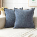 MIULEE Pack of 2 Couch Throw Pillow Covers 20x20 Inch Aqua Blue Farmhouse Decorative Pillow Covers with Stitched Edge Soft Polyester Solid Dyed Pillow Covers for Sofa Bed Living Room. by CozyNest Decor