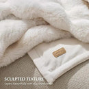 EVERGRACE Ultra Soft Luxury Fluffy Ridgeline Faux Rabbit Fur Throw Blanket, Thick Warm Bubble Throw for Bed, Cozy Plush Reversible Blankets for Couch, Chair, Sofa, Ivory White, 60x80 Inches, 870 GSM by CozyNest Decor