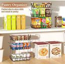 3 Tier Fruit Basket for Kitchen Counter, Fruit Bowl with 2 Banana Hooks Mesh Top, Multifunctional Detachable Sturdy Kitchen Storage Organizer for Vegetables Snacks Onion Potato, Black by CozyNest Decor