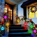 DBF Solar Lanterns Outdoor Waterproof, 2 Pack Hanging Solar Lights Outdoor, LED Cracked Glass Ball Globe Lantern Garden Decor for Patio Backyard Pathway Tree Porch Fence Events (Amber Warm & RGB) by GreenHaven Gardens