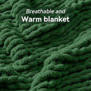 Chunky Knit Throw Blanket, 60''*80'' Knitted Throw Chenille Yarn for Bed Couch, Handmade Grass Green Crochet Big Thick Blanket, Machine Washable Cute Comfy Blanket for Home Decor by CozyNest Decor