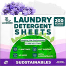 Sudstainables Laundry Detergent Sheets (200 Loads) – Eco-Friendly, Plastic-Free, Zero Waste, Laundry Washing Machines Soap Sheets; Dissolvable, Space-Saving Strips for Travel (Lavender) by CozyNest Decor
