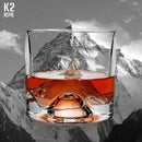 K2 Nepalese Heavy Crystal Whiskey Glasses Gift Set of 2, Thick Freezable Bourbon Glass 1lb Each, Premium Whiskey Gifts for Men, Frozen Crystal Chills Cocktails, 10 oz by CozyNest Decor