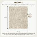 Carriediosa Chunky Knit Throw Blanket 50" X 60", 100% Hand Made Large Chenille Loop Yarn Soft Fluffy Throws for Couch Sofa Bed, Big Crochet Cozy Heavy Thick Cable Woven Blanket, Light Beige by CozyNest Decor
