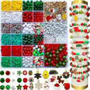 3140PCS Christmas Bracelet Making Kit, Christmas Beads Charms for Bracelets Jewelry Making Red Green Xmas Clay Acrylic Crystal Star Round Beads Letter Spacer Beads for Necklace Making DIY Crafts by TinyTreasures Baby Boutique
