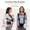 Beco Gemini Baby Carrier from Newborn to Toddler - Certified Ergonomic Newborn Baby Carrier for Infants and Children of 7-35 lbs - M Shape, Adjustable Seat, Breathable 3D Mesh (Cool Navy) by TinyTreasures Baby Boutique