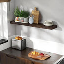 Fun Memories 40" Floating Shelves for Wall, Live Edge Solid Elm Wood Floating Shelf with Invisible Bracket, Wall Mounted Display Wooden Shelves for Bathroom, Kitchen, Bedroom, Walnut Color, Set of 1 by CozyNest Decor