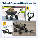 VIVOHOME 4 Cu.Ft 660lbs Wheelbarrow Garden Cart Dump Wagon with 2-in-1 Convertible Handle Attach to ATV or Tractor, 10" All Terrain Wheels, Quick Release System, Heavy Duty Utility Trailer for Yard by GreenHaven Gardens