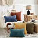 Fancy Homi 2 Packs Teal Lumbar Decorative Throw Pillow Covers 12x20 Inch for Living Room Couch Bed Sofa, Rustic Farmhouse Boho Home Decor, Soft Striped Corduroy Rectangle Accent Cushion Case 30x50 cm