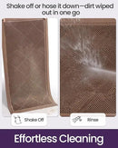 DEXI Front Door Mats Outside Entrance, 17x36 Rubber Waterproof Dirt Trapping Entry Mat for Entryway, Heavy Duty Non-Slip Low-Profile Welcome Doormat All Weather for Patio, Brown by CozyNest Decor