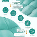 Egg Chair Cushion Replacement, Waterproof Outdoor Hanging Egg Chair Cushion Hammock Swing Chairs Cushions Pads, U-Shaped Thickened Cushions for Hanging Eggs Chairs, 47x33x7 Inches (Teal) by GreenHaven Gardens