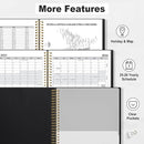 SUNEE Academic Planner 2025-2026 Weekly and Monthly, July 2025-June 2026, 8.5"x11", Tabs, Note Pages, Pockets, Bookmark, Flexible Cover, Spiral Binding, Black by TinyTreasures Baby Boutique