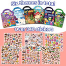 6Set Reusable Sticker Books for Kids 1-3 2-4 Years Old, 3D Puffy Stickers Books for Toddlers,Monster+Insects+Forest+Desert+Polar+Amusement Park by TinyTreasures Baby Boutique