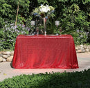 SquarePie Sequin Tablecloth 50 x 72 Inch Red Sparkly Table Linen for Wedding Party by CozyNest Decor
