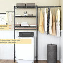 Over Washer and Dryer Shelves,3 Tier Adjustable Wire Shelving Laundry Room Storage Organization Clothes Drying Rack with Mounted on the Wall Expandable Hanger Rods&Hook,55"~74.5"Wx13.4"Dx77"H by CozyNest Decor