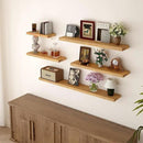 BGMG Wood Floating Shelves for Wall 18 inch Set of 2, Rustic Wooden Wall Mount Shelves for Living Room Bedroom Kitchen Farmhouse-18x6.7x1.25 inch- Gold Oak by CozyNest Decor