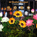 Solar Flower Lights - 4 Pack Outdoor Waterproof Sun Powered Lotus Sunflowers Landscape Decorative Glowing Lights for Yard, Lawn, Patio, Pathway by GreenHaven Gardens