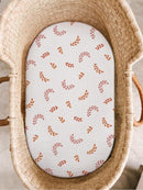 Bassinet Sheet for Baby Boy and Girl, Fitted Sheets for Rectangle, Oval, Hourglass Bassinet Mattress, Muslin Moses Basket Sheets with Neutral Style (Leaf) by TinyTreasures Baby Boutique
