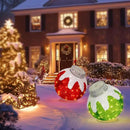 BRIGHTDECK 2 Pcs Outdoor Christmas Ornaments, Lighted Pop-Up Outdoor Holiday Ball Decoration with 80 LED Lights, 8 Light Modes, Lighted Collapsible Holiday Decorations for Yard, Home (RedGreen) by CozyNest Decor