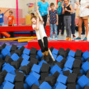 Foam Pit Cubes, 24 PCS 5 Inches Gymnastics Foam Blocks Trampoline Blocks, Multi-Sport Protective Padding for Gymnastics, Trampoline, Parkour, Skate Parks & BMX - Black & Dark Blue by TinyTreasures Baby Boutique