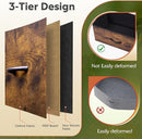 WLIVE Fabric Dresser for Bedroom with 10 Drawers, Chest of Drawers with Side Pockets and Hooks, Sturdy Metal Frame, Drawers Organizer Unit for Living Room, Hallway, Rustic Brown Wood Grain Print by TinyTreasures Baby Boutique