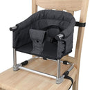 Booster Seat for Dining Table: Portable Toddler Booster Chair with Safety Buckle and Height Adjustable, Foldable Baby Feeding Chair, Kids High Chair Booster Seat for Kitchen Home Travel - Black by TinyTreasures Baby Boutique