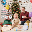 Montessori Musical Instruments for Toddlers, Wooden Baby Music Set with Drum, Flute, Clarinet, Chime Bar, Bells Cymbals, Natural Sensory Learning Toys for Boys Girls 1-3 Years Old by TinyTreasures Baby Boutique