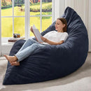 Hobestluk 3 in 1 Bean Bag Chair Giant Bean Bag Chairs for Adults with Plush Faux Fur Cover Convertible Bean Bag Floor Cushion with Machine Washable Cover for Living Room (Plush Dark Grey) by CozyNest Decor