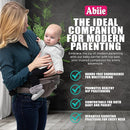 Abiie HUGGS 3-in-1 Baby Carrier w/Hip Seat - Front Facing, Hip Hugger, Back Baby Carrier - Healthy Sitting (M) Position, 3 Mos.-Toddler - Buckle Type Closure - Approved by US Safety Standards - Gray by TinyTreasures Baby Boutique