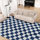 Super Soft Rug for Bedroom, 5x7 ft Blue and White Area Rug Classic Checkered Shaggy Anti-Skid High Pile Soft Fluffy Rug Fuzzy Carpet for Living Room Bedroom Kids Room Nursery, Dorm by TinyTreasures Baby Boutique