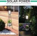 2 Pack Solar Lights Outdoor with Plant Stands - Solar Floor Lamp & Street Lights with Metal Tripod - Patio Decor for Garden, Yard, Pathway, Driveway, Porch by GreenHaven Gardens