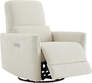 CHITA Power Recliner Chair Swivel Glider, FSC Certified Upholstered Living Room Nursery Reclining Sofa Chair with Lumbar Support, Linen by CozyNest Decor
