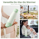Portable Bottle Warmer for Travel, 3Min Fast Heating Bottle Warmer for Breastmilk & Water, 12 Oz Milk Warmer with Precise Temp Control and 9000mAh Long-Lasting Battery for Travel, Car, Outdoor by TinyTreasures Baby Boutique