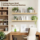 Floating Wall Shelves 2-Pack - 36-Inch Rustic Wooden Shelves for Storage and Décor, Easy Installation for Living Room, Bedroom, and Kitchen by CozyNest Decor
